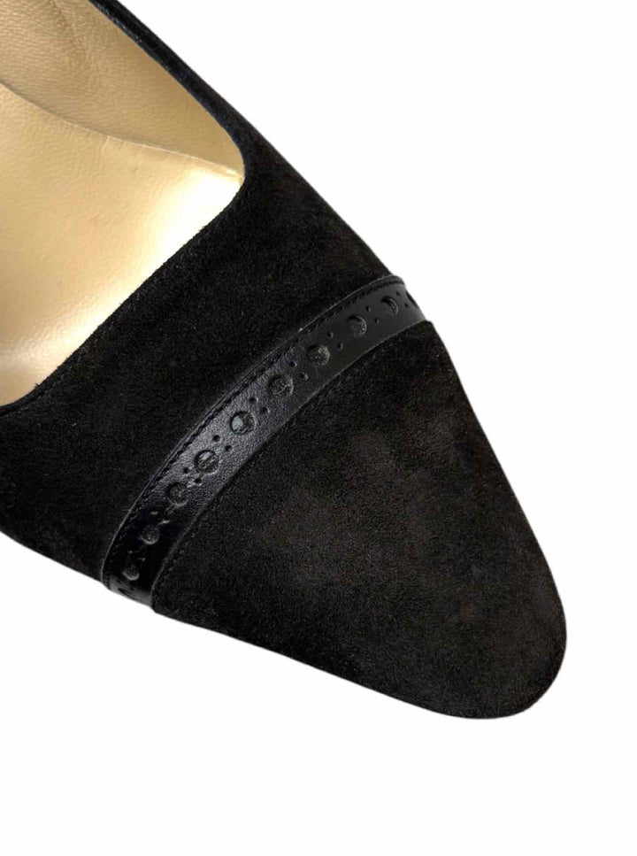 Manolo Blahnik Size 38 Suede & Leather Trim Pumps