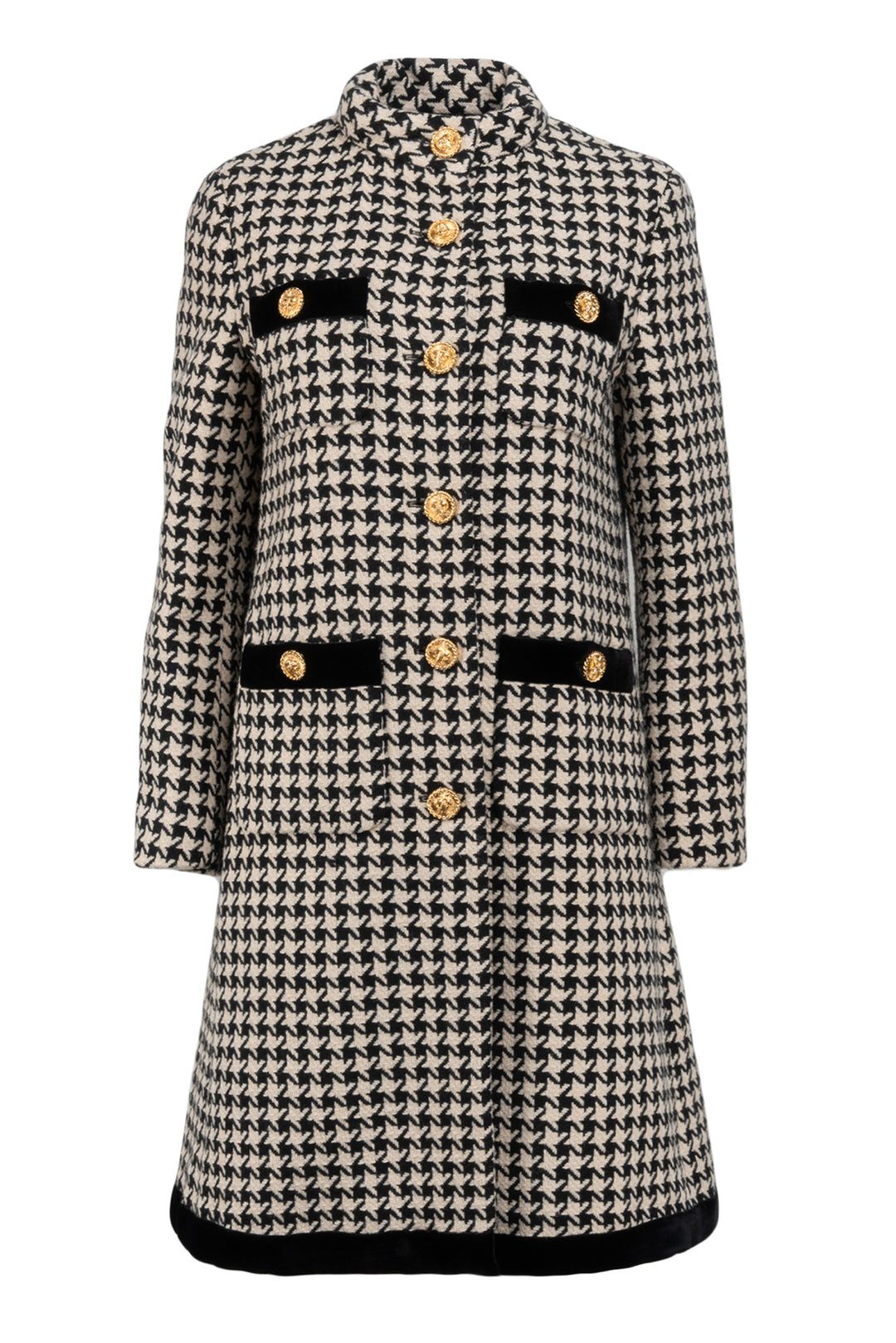 Gucci Size 40 Houndstooth Wool Blend Coat