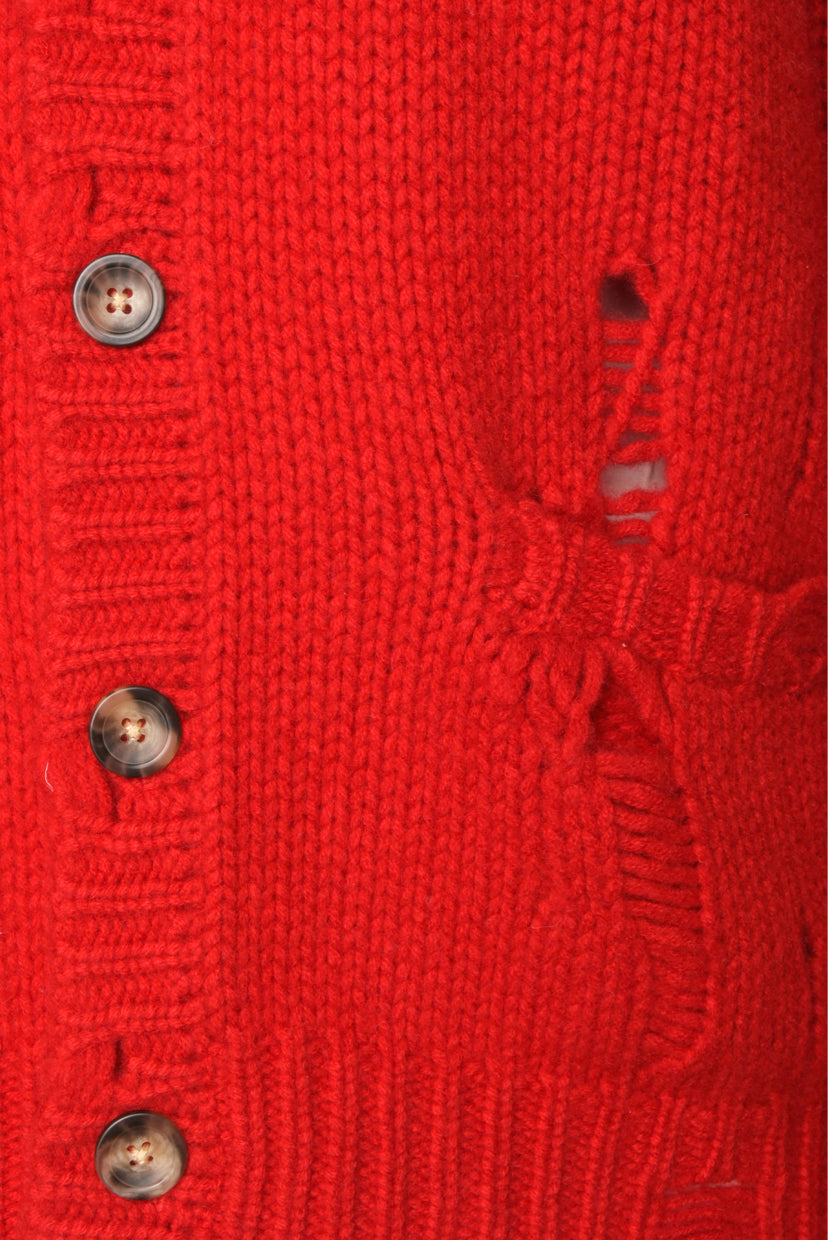 R13 Size S Distressed Oversized Cardigan