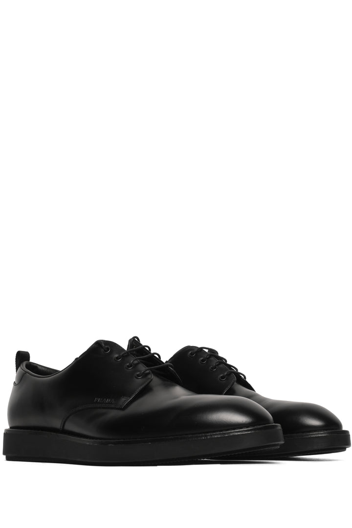 Mens Shoe Size 7 Prada Men's Brushed Leather Derby Shoes