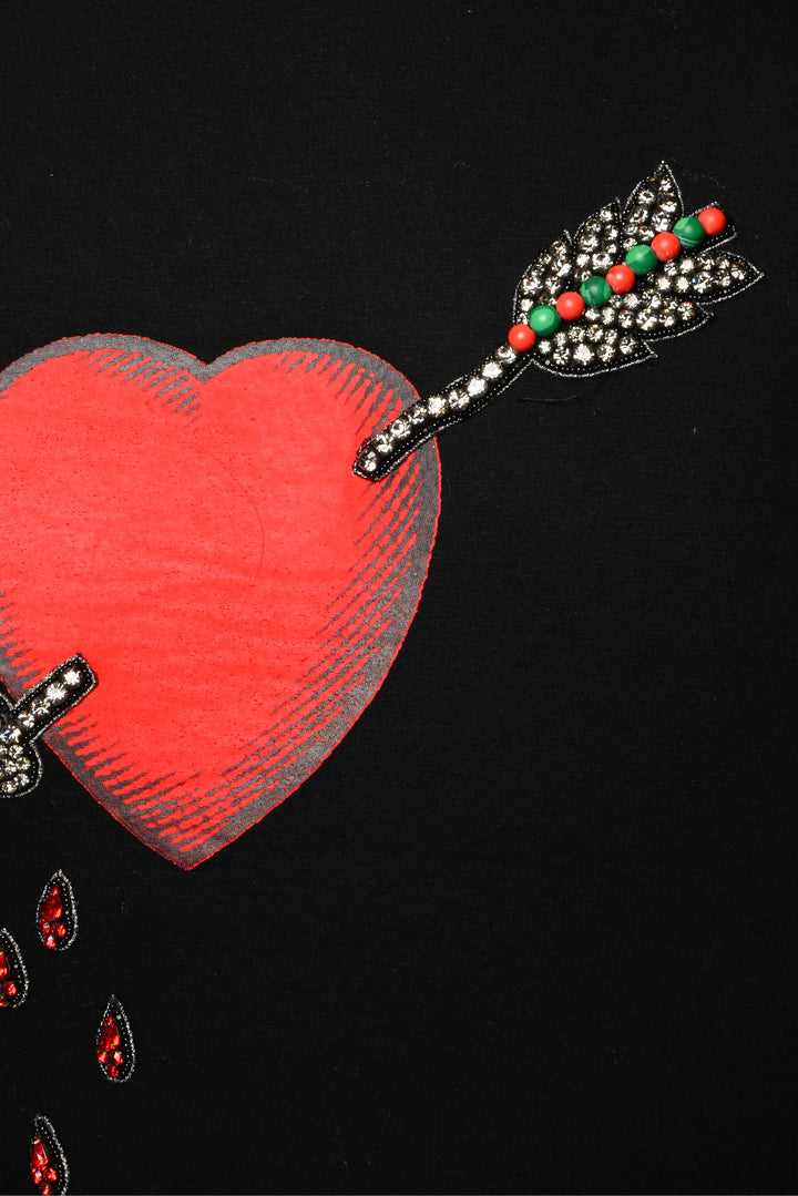 Gucci Size S Neoprene Heart Arrow Sweatshirt