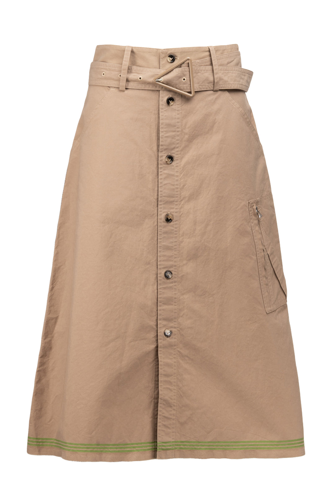 Bottega Veneta Size 4 Belted Cotton Midi Skirt