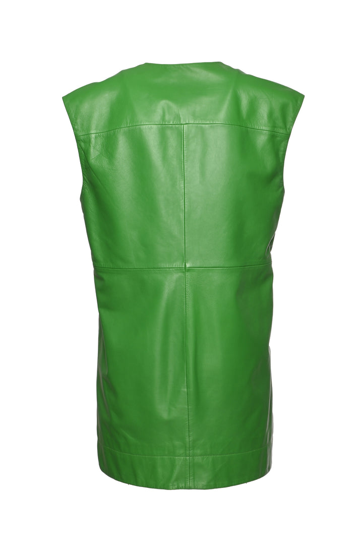 Ganni Size 36 Lamb Leather Sleevesless Dress