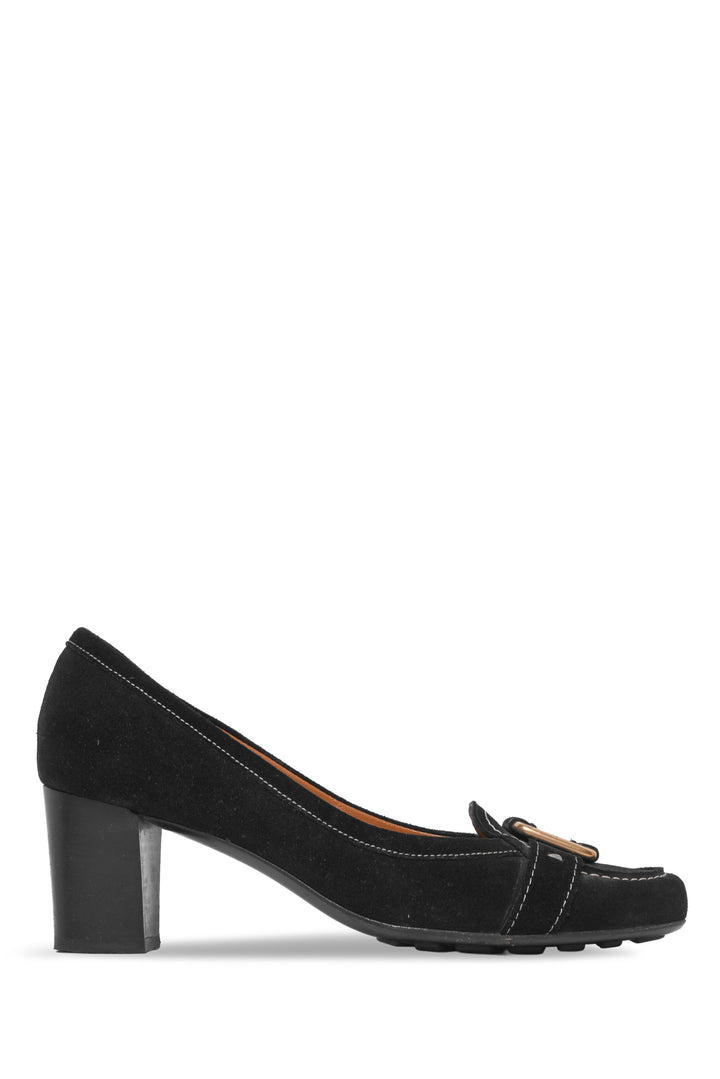 Salvatore Ferragamo Size 7.5 Suede Twist Pumps