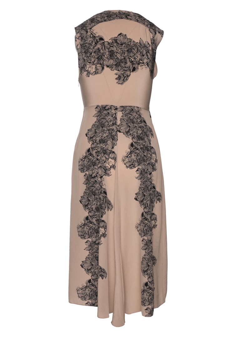 Vanessa Bruno Size 36 Floral Silk Midi Dress