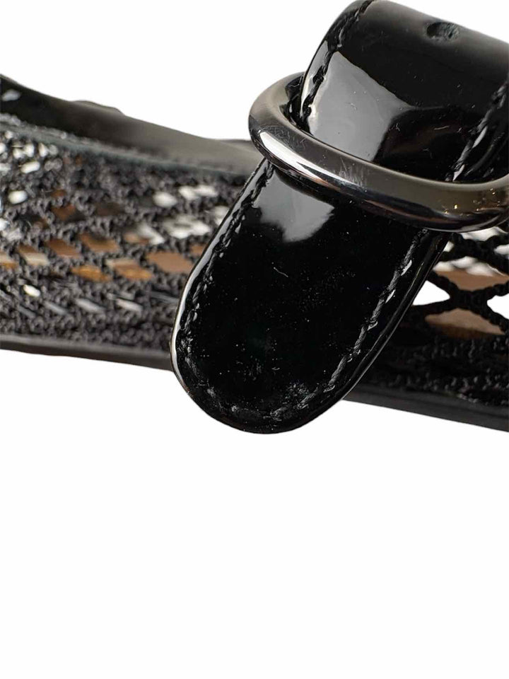 Alaia Size 40 Black Fishnet Ballerina Flats