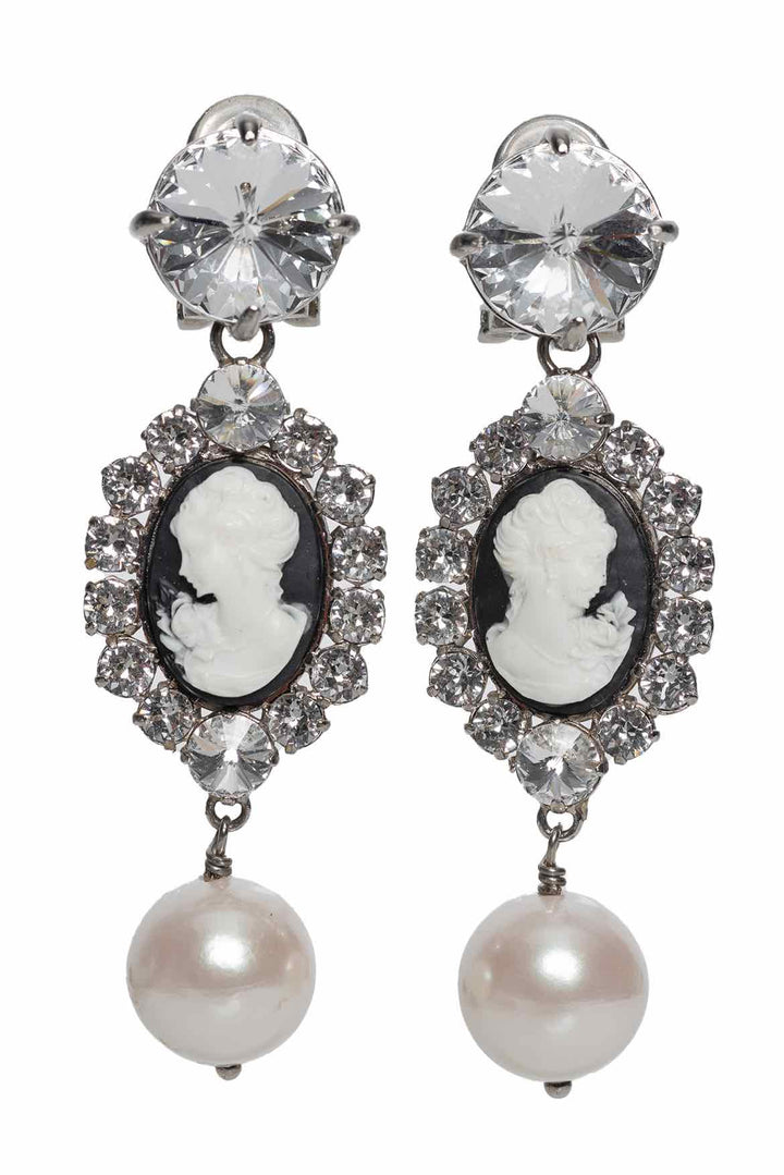 Miu Miu Cameo Clip On Earrings