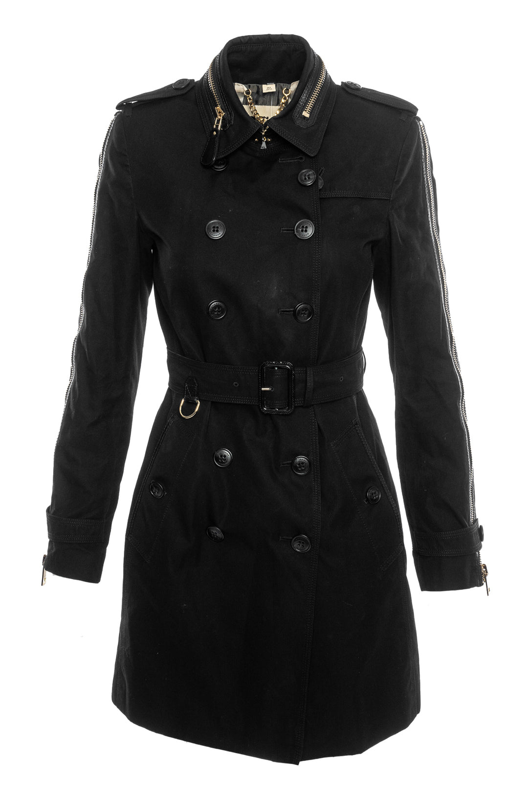 Burberry Size 4 Zipper Detail Trench Coat