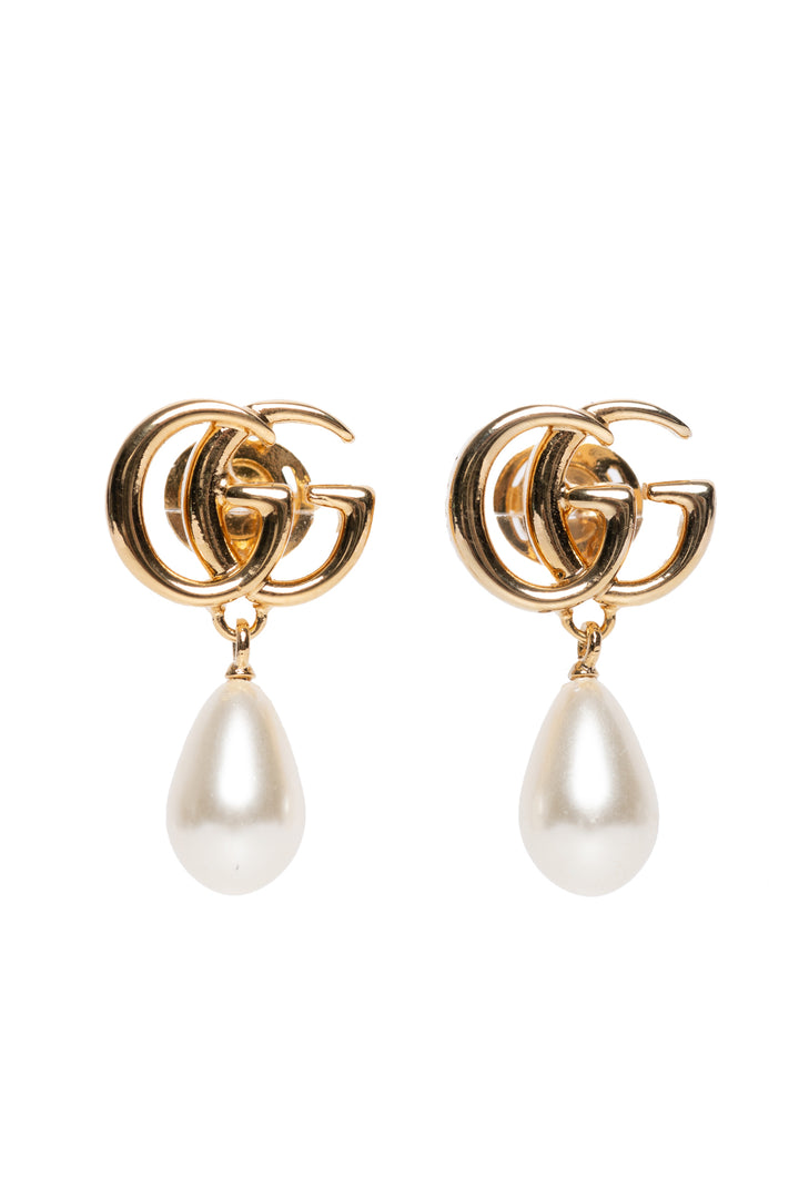 Gucci GG Marmont Pearl Drop Earrings