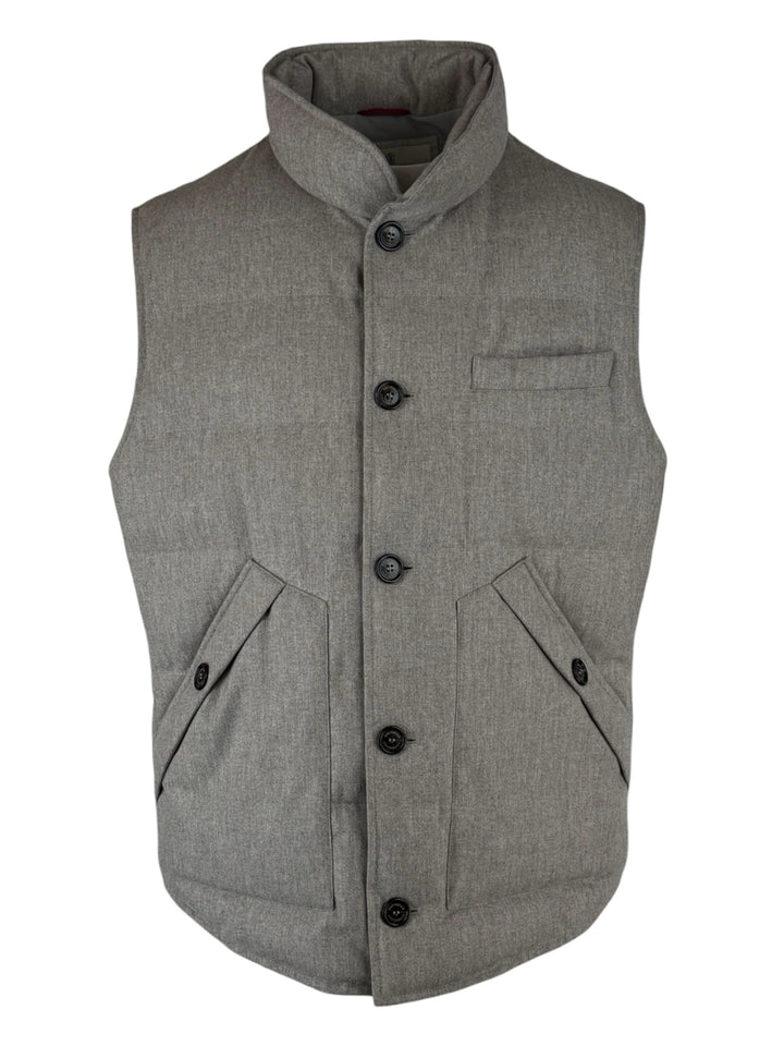 Brunello Cucinelli Size XXL Men's Wool, Silk & Cashmere Quilted Padded Vest