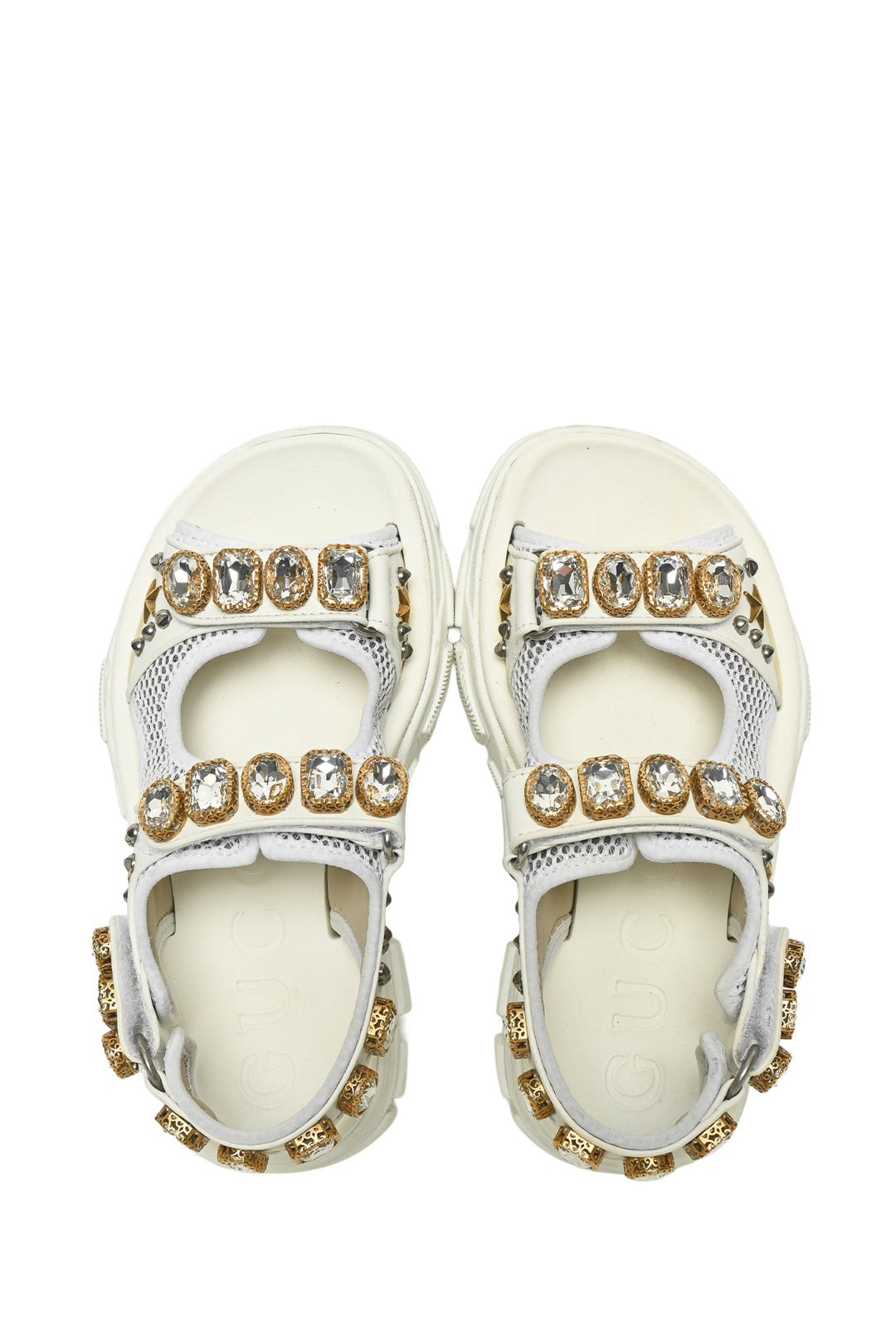 Gucci Size 36.5 Flash Trek Leather Aguru Sandals