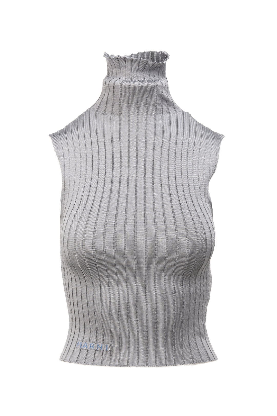 Marni Size 40 Turtleneck Sleeveless Top & Ribbed Cardigan