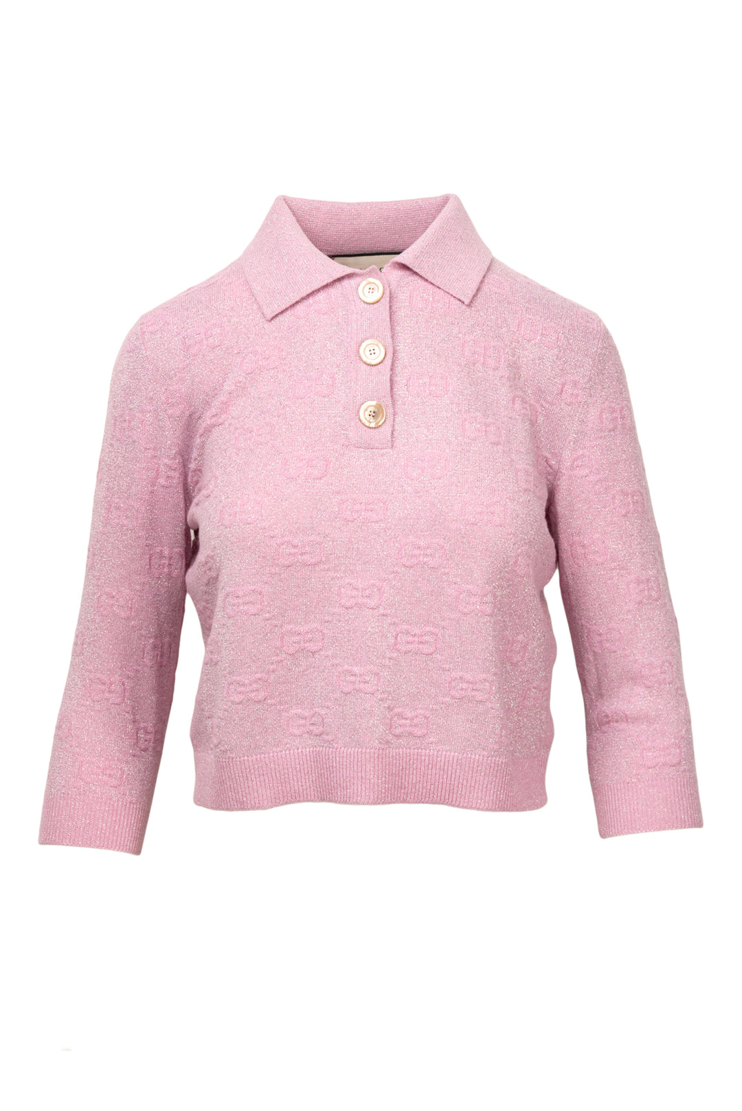 Gucci Size XS 2020 GG Shiny Cropped Polo Sweater