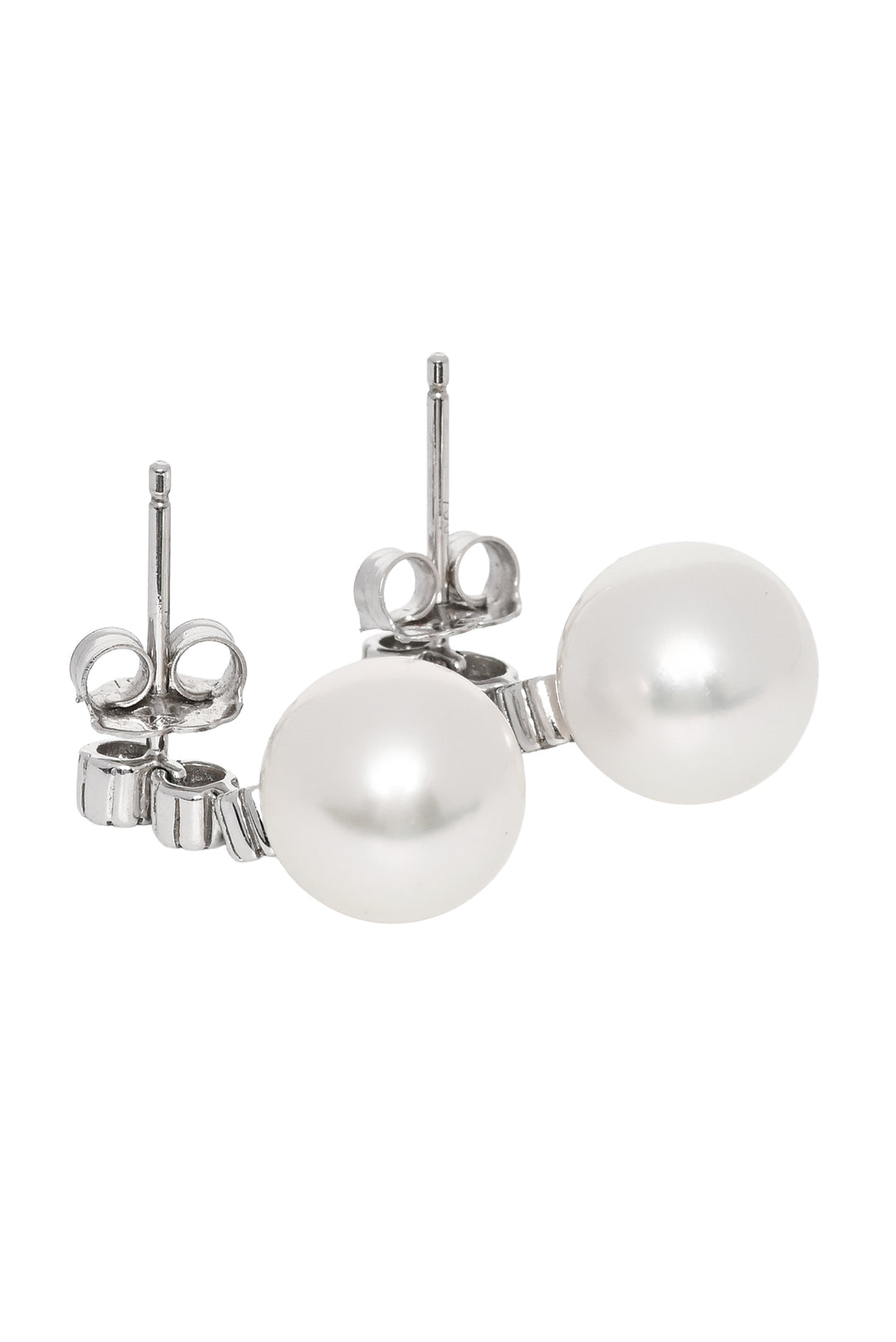 18K White Gold Trio Diamond & Pearl Drop Earrings