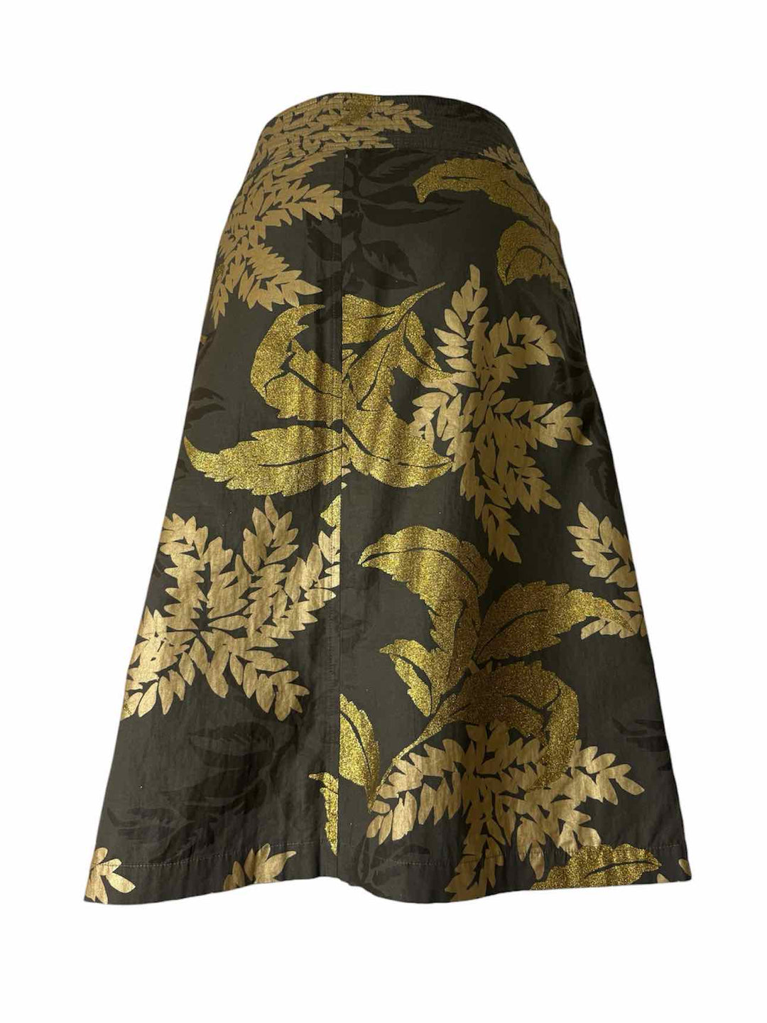 Dries Van Noten Size 38 Metallic Floral Cotton Skirt