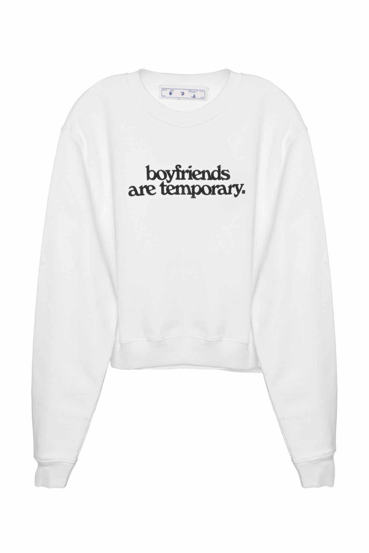 Off White Size S Boyfriends Cropped Sweatshirt