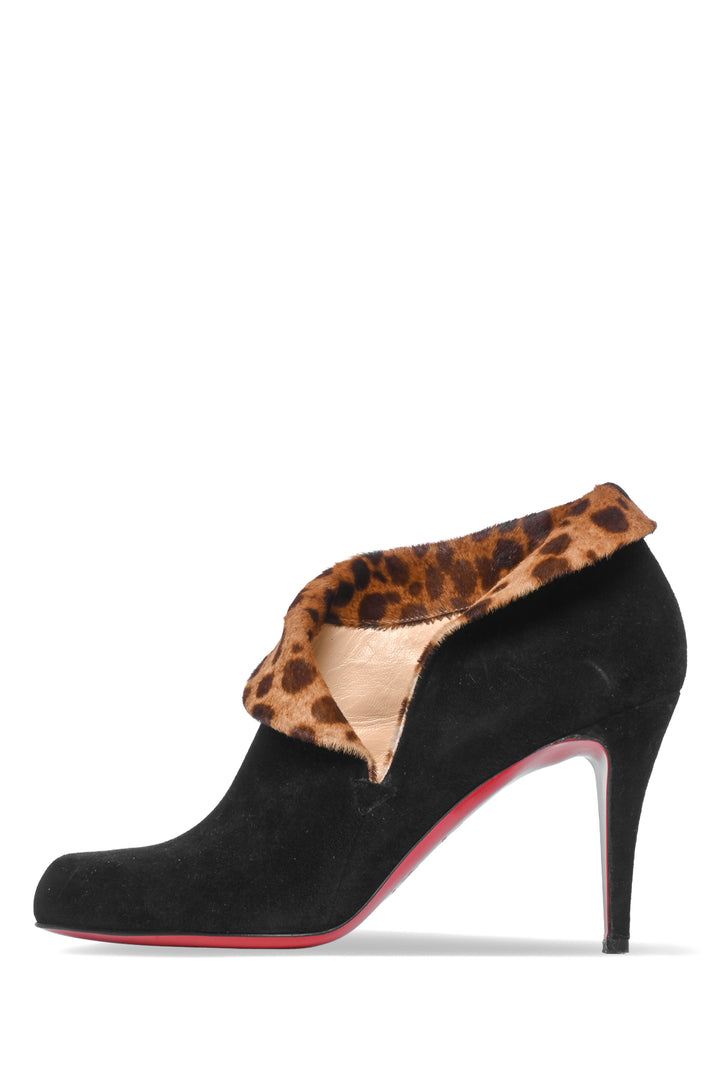 Christian Louboutin Size 40 Leopard Print Pony Hair Ankle Boots