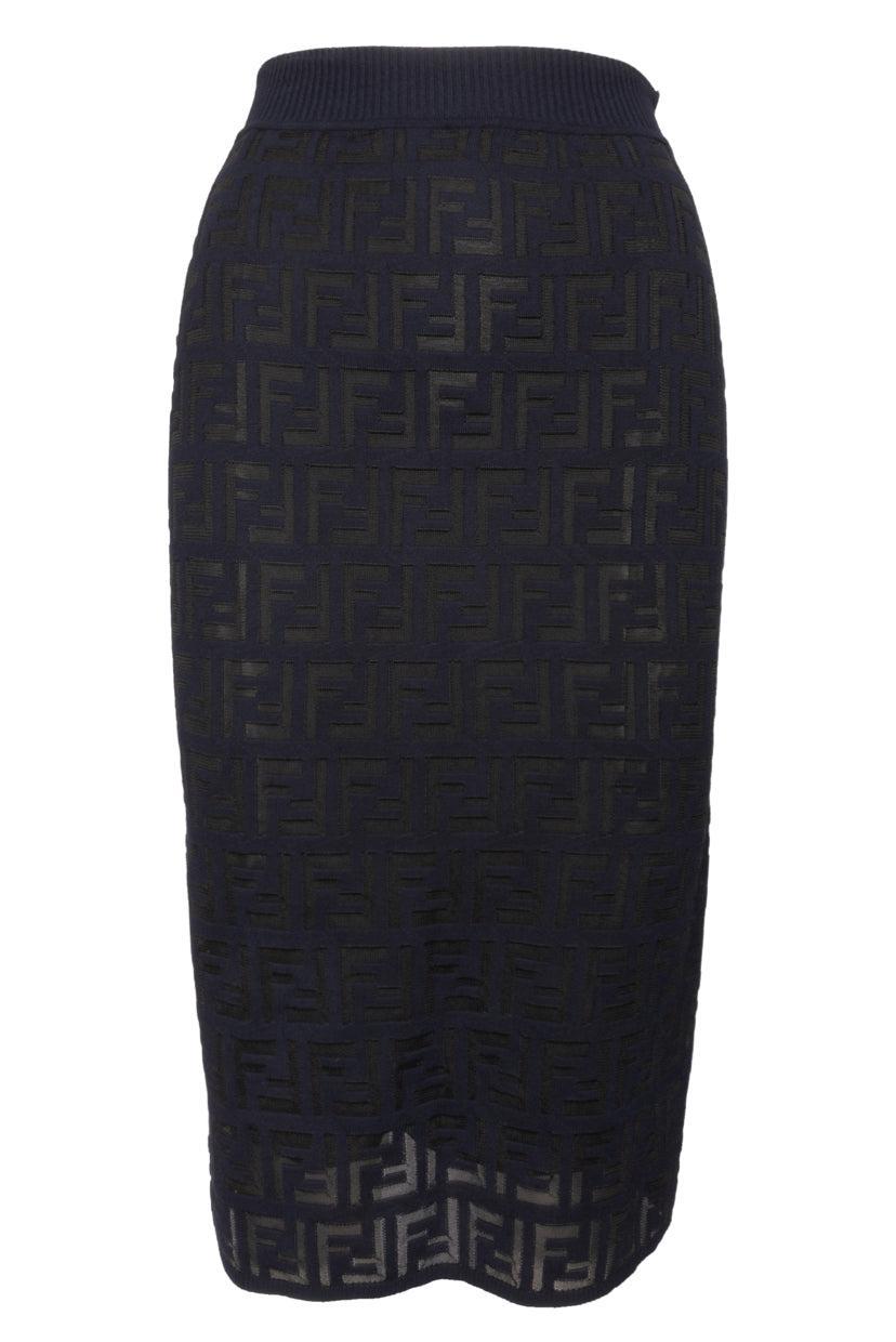 Fendi Size 38 Zucca Print Pencil Skirt