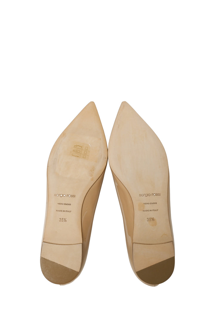 Sergio Rossi Size 35.5 Patent Point Toe Flats
