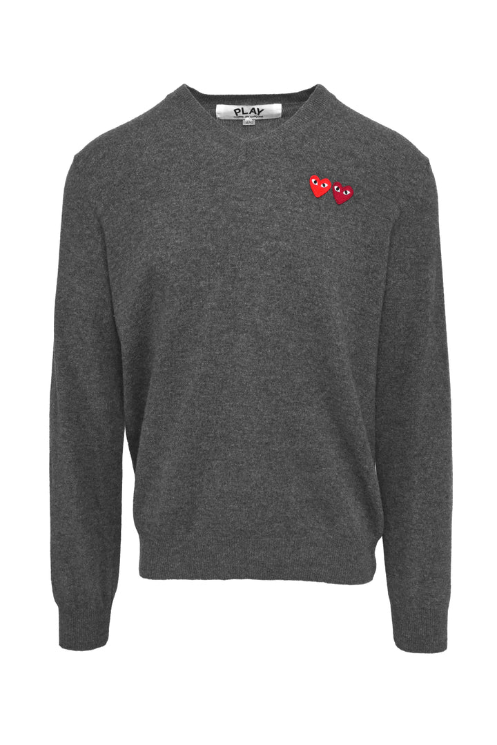 Comme Des Garcons PLAY Size XL Wool V-Neck Sweater
