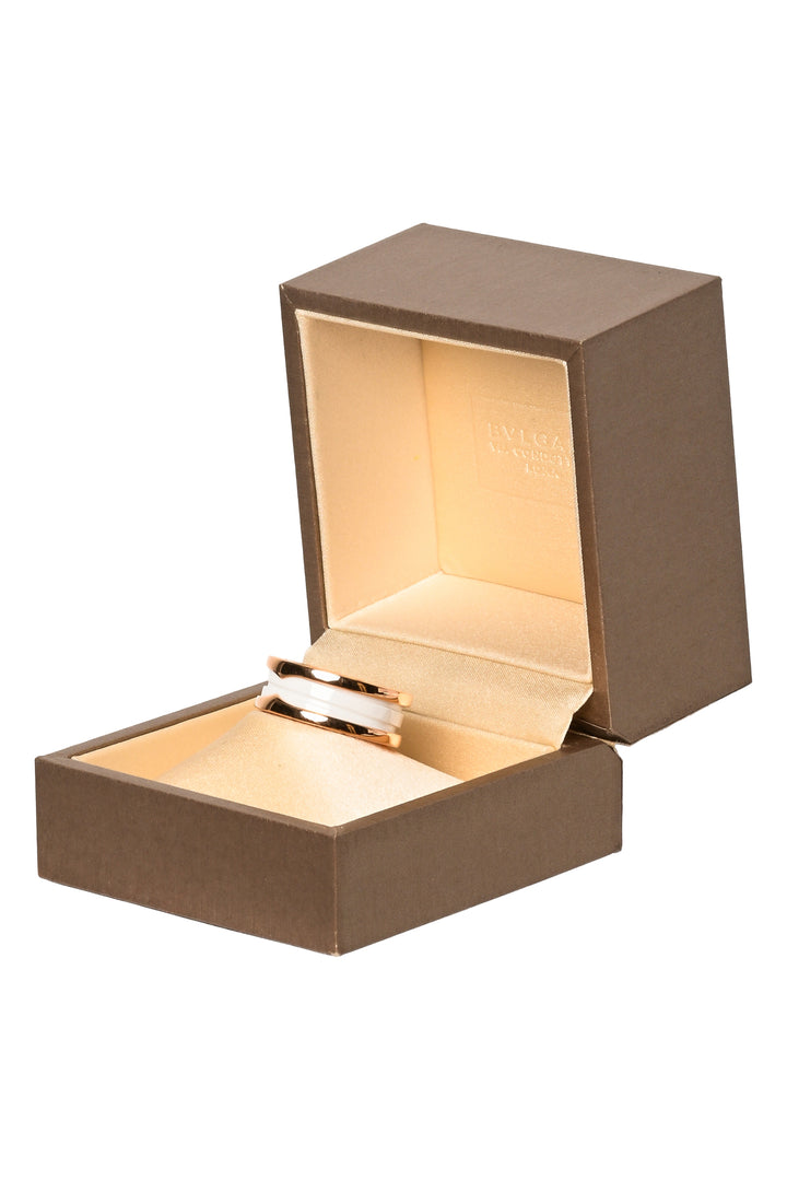Bvlgari Size 6.5 B.zero1 18K Gold And Ceramic 2-Band Ring