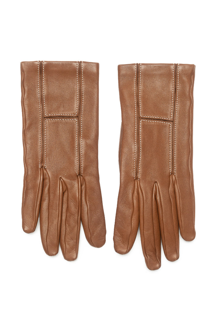 Hermes Size 6.5 Lambskin Leather Gloves