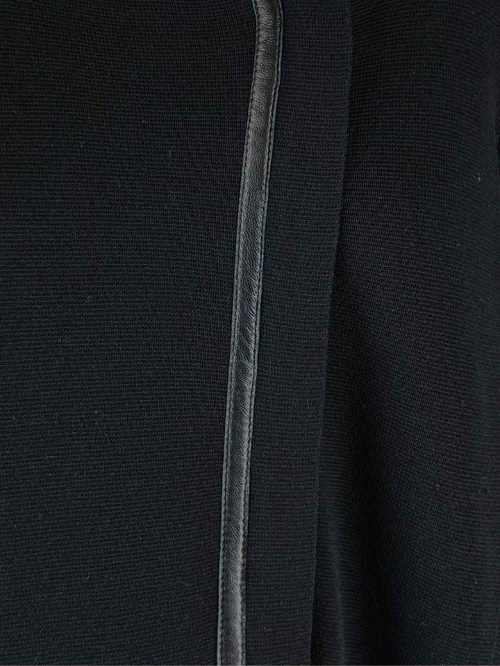 Eileen Fisher Size XL Knit & Leather Trim Coat