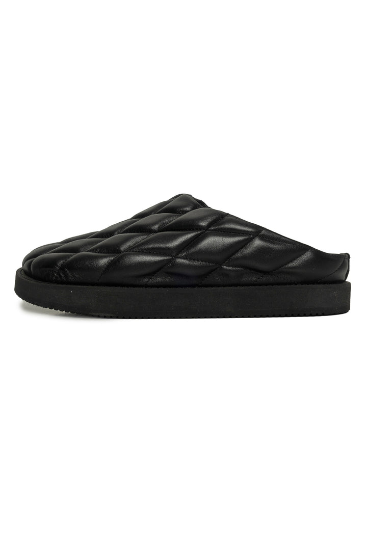 Y's by Yohji Yamamoto Size 3 Diamond Quilted Leather Slipper Flats