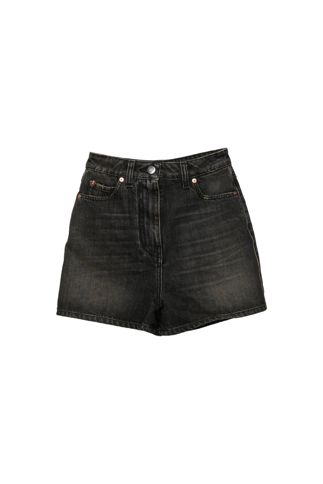 Valentino Size 24 Logo Printed Denim Shorts