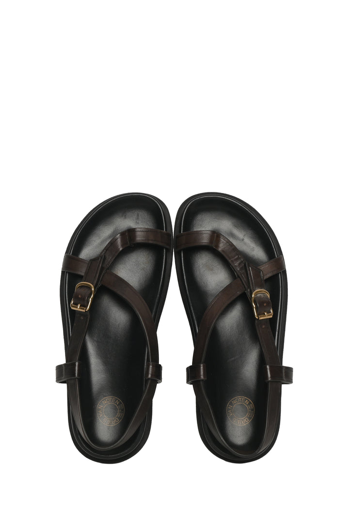 Dries Van Noten Size 40 Leather Strappy Buckle Sandals