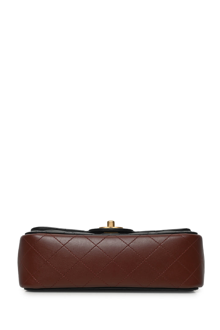 Chanel 2020 Bicolor Quilted Calfskin Small Strap Into Flap Bag