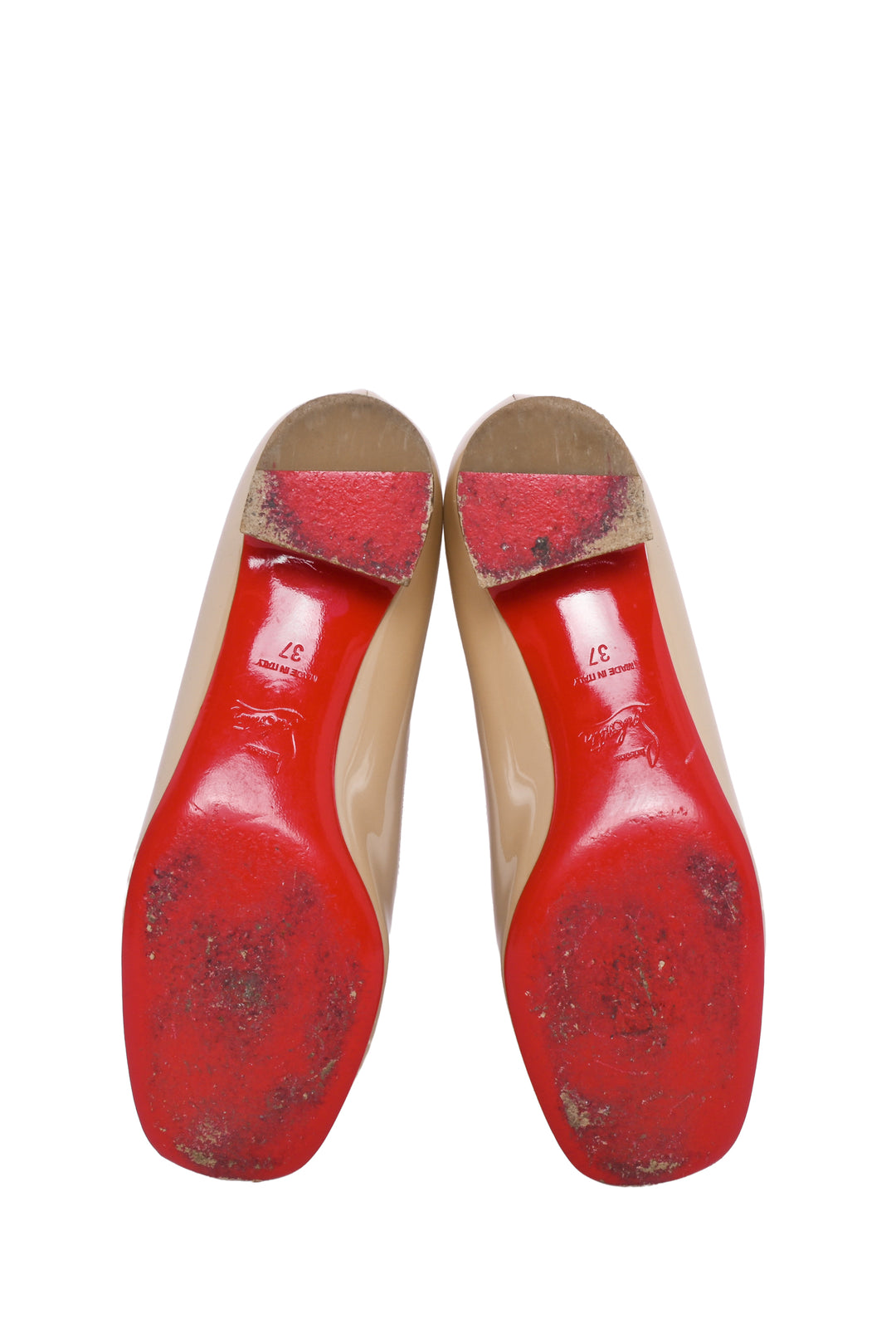 Christian Louboutin Size 37 Patent Block Heel Pumps