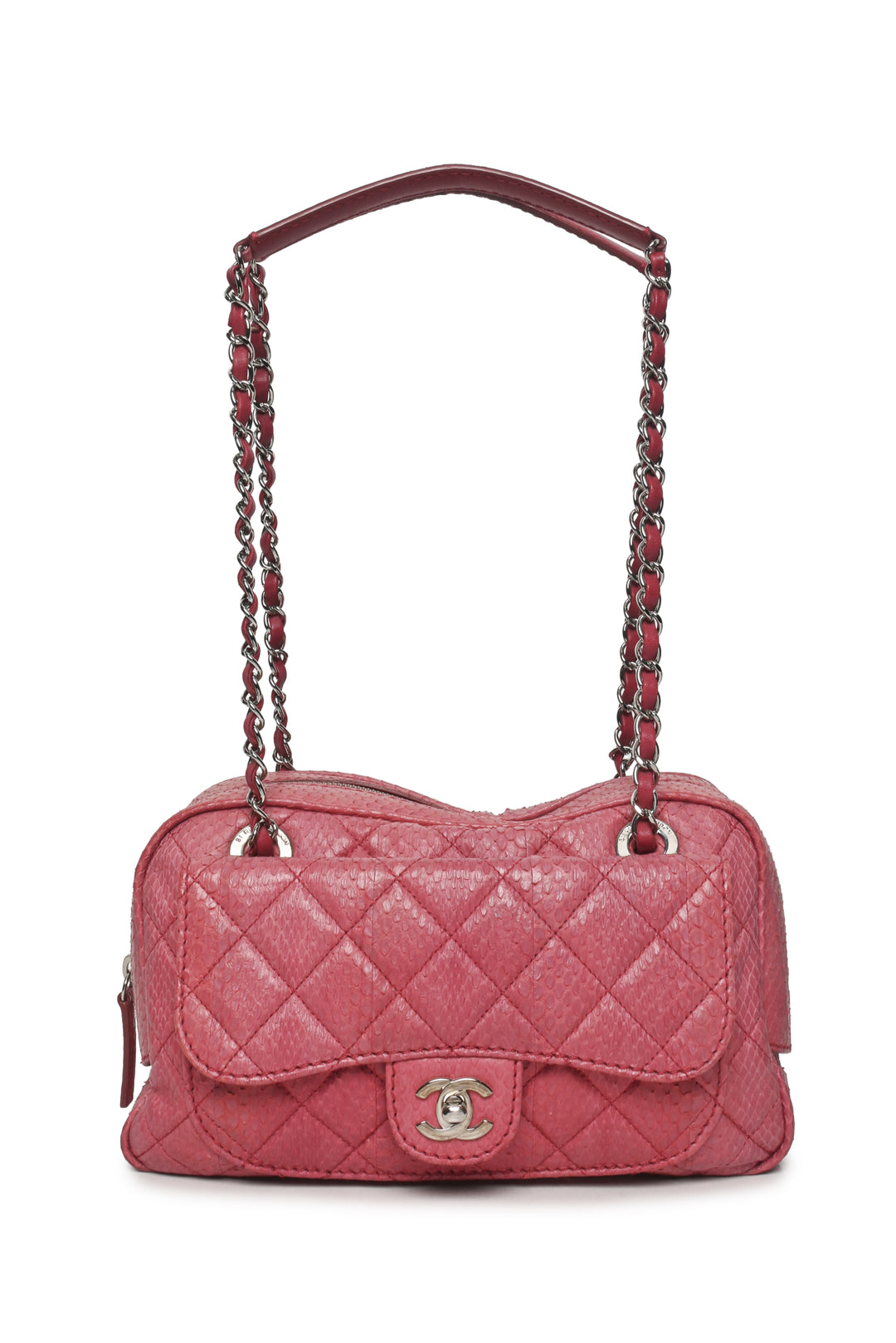 Chanel 2012-2013 Quilted Python Camera Case Shoulder Bag