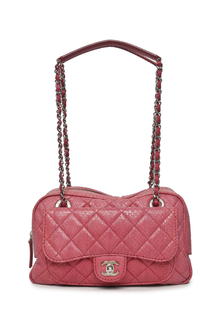 Chanel 2012-2013 Quilted Python Camera Case Shoulder Bag