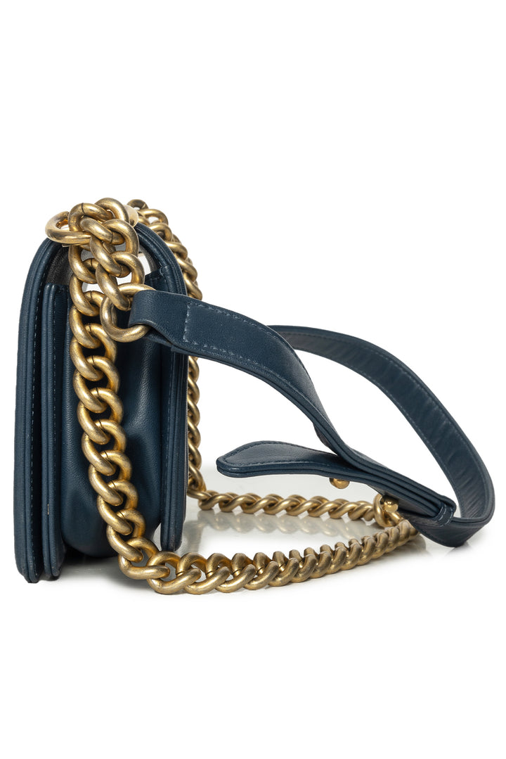 Chanel Chevron Braided Small Boy Flap Bag