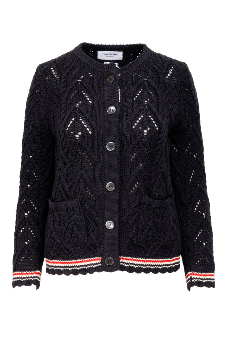 Thom Browne Size 36 Knit Merino Wool Cardigan