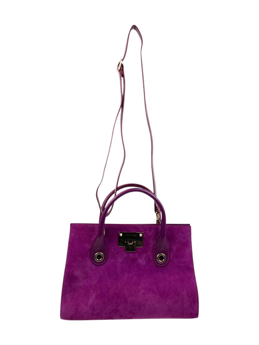 Jimmy Choo Suede Riley Top Handle Bag