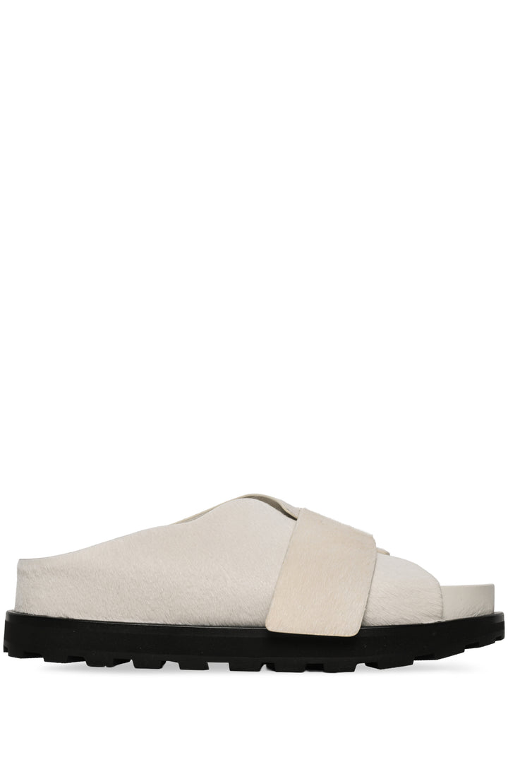 Jil Sander Size 40 Cross Strap Pony Slides