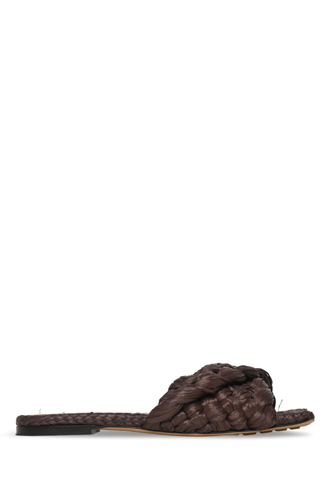Bottega Veneta Size 38 Woven Raffia Flat Sandals
