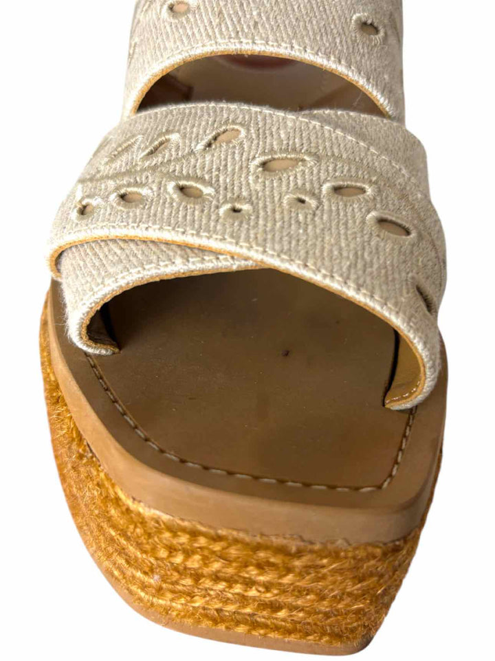 Chloe Size 36 Woodu Platform Espadrille Sandals