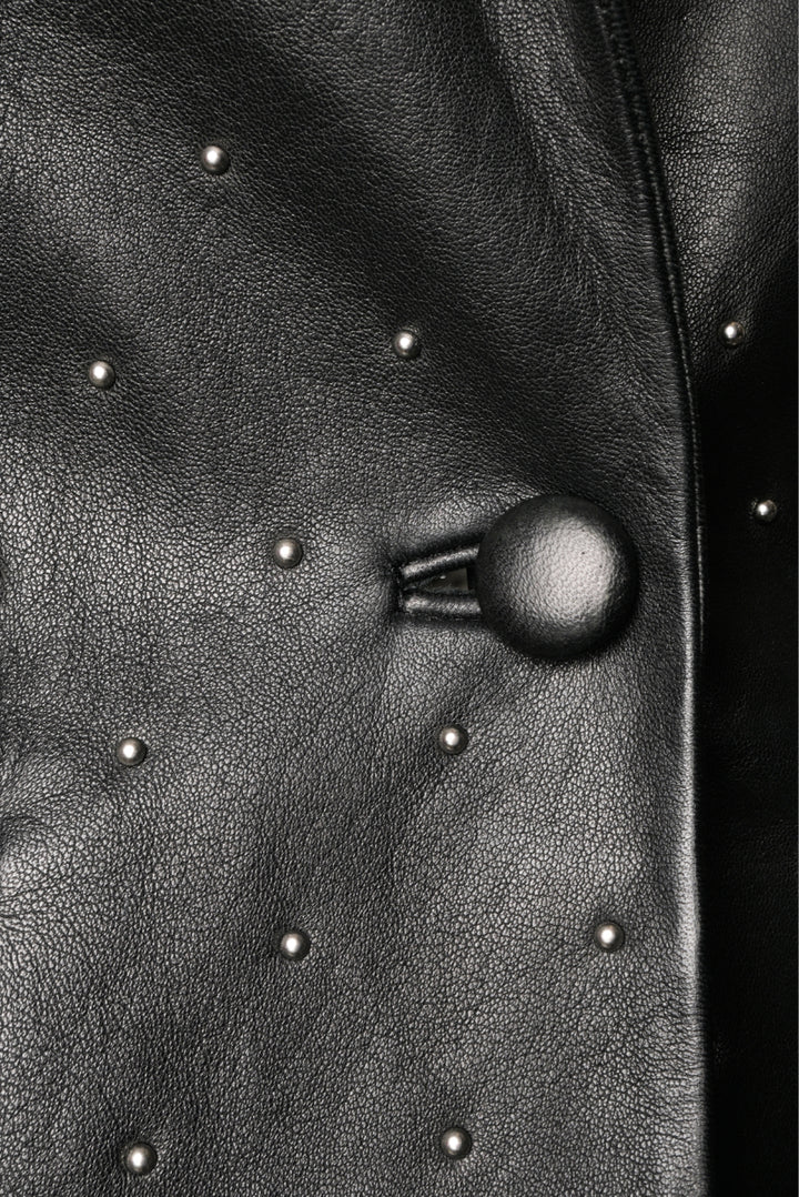 L'Agence Size 4 Montego Studded Leather Single Button Blazer Jacket