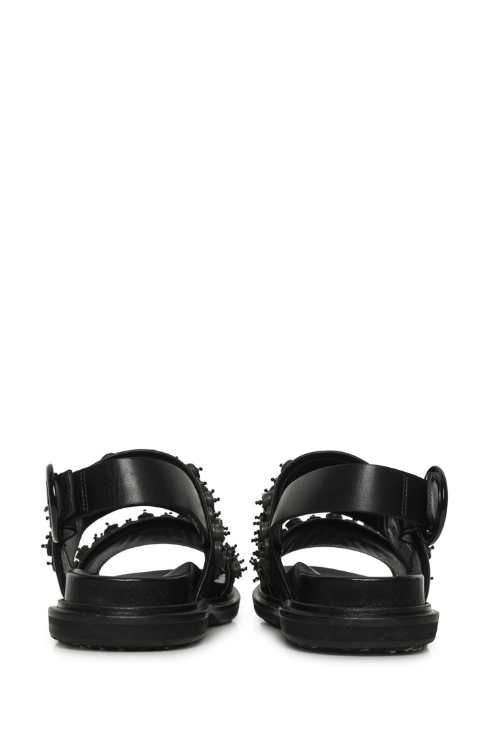 Marni Size 37.5 Embellished Leather Slingback Sandals