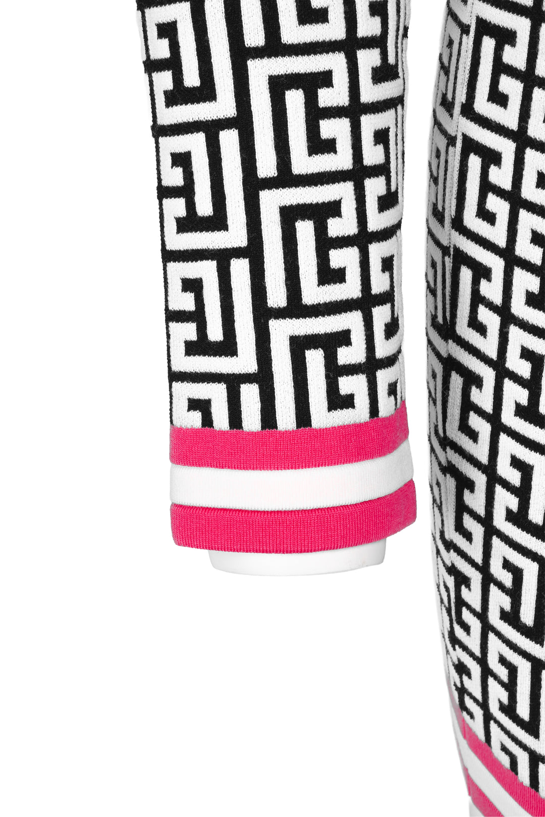 Balmain Size 6 Monogram Jacquard Knit Mini Dress