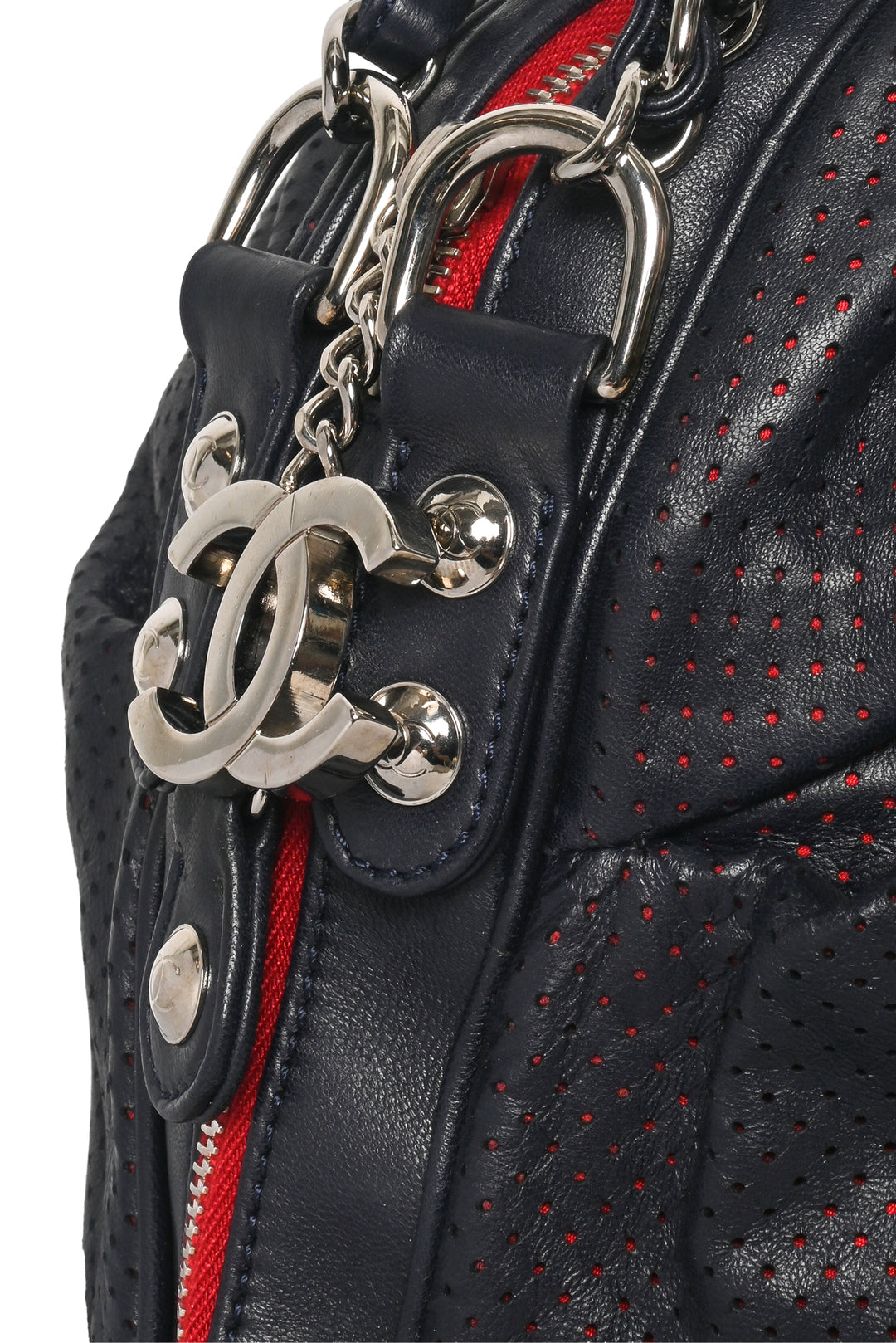 Chanel 2008-2009 Perforated Baseball Spirit Ligne Shoulder Bag