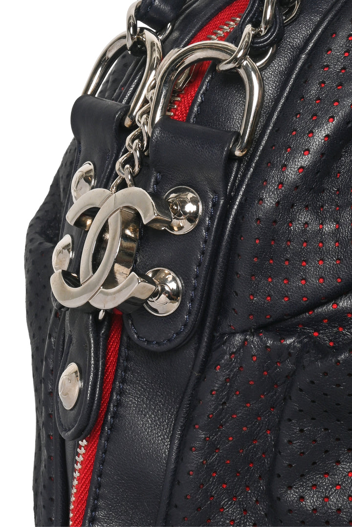 Chanel 2008-2009 Perforated Baseball Spirit Ligne Shoulder Bag