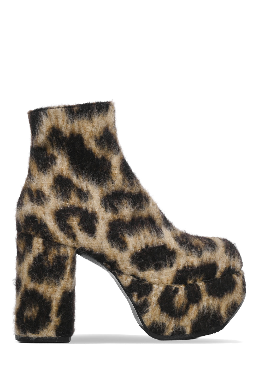 R13 Size 39 Wool Animal Print Platform Ankle Boots