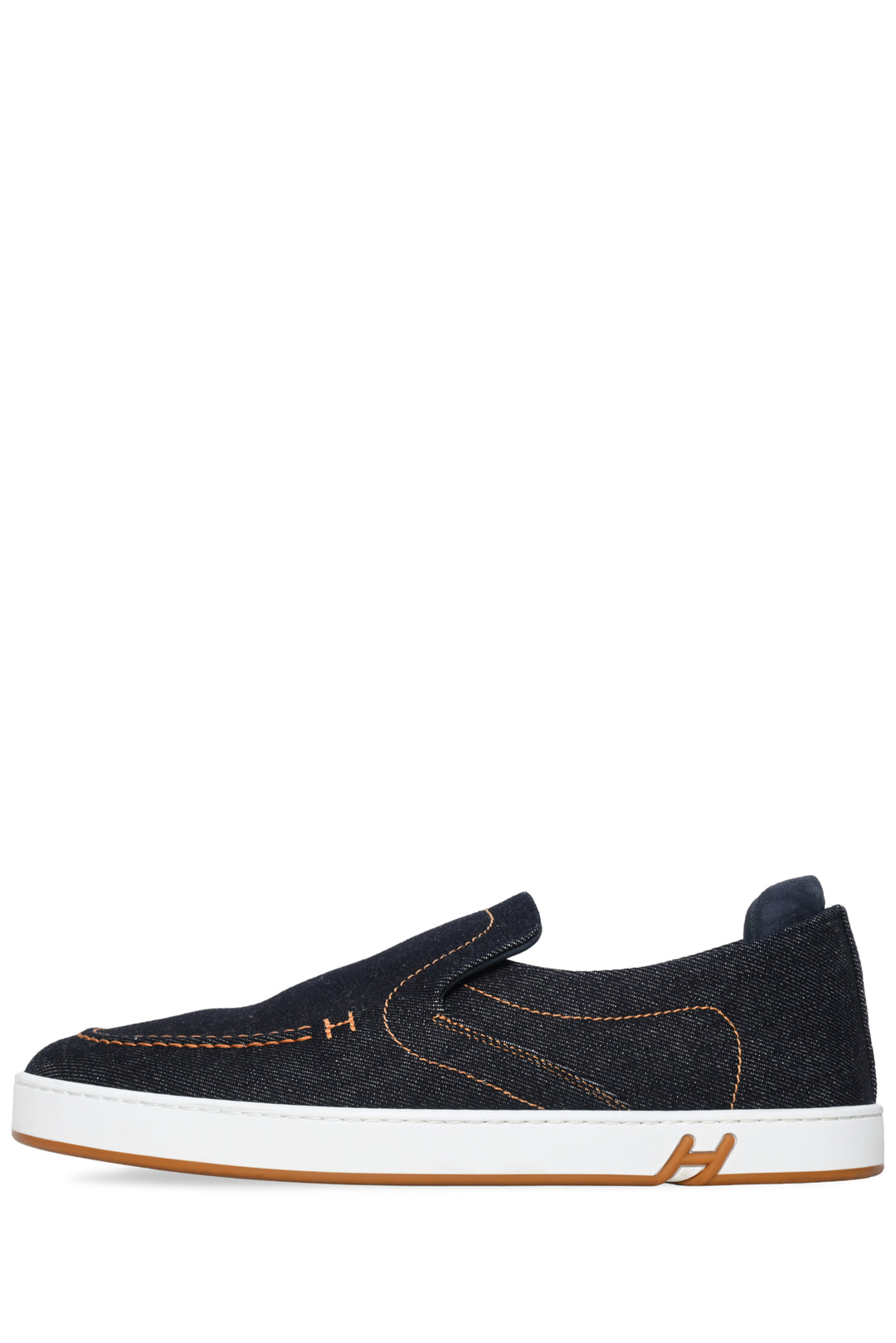 Hermes Size 43 Men's Denim Kiddy Slip On Sneakers