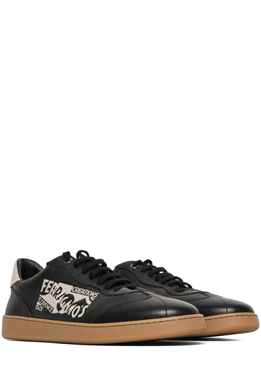 Salvatore Ferragamo Size 9 Men's Venna Logo Leather Sneakers