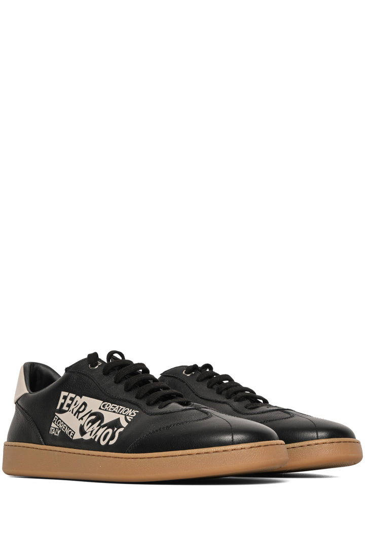 Salvatore Ferragamo Size 9 Men's Venna Logo Leather Sneakers