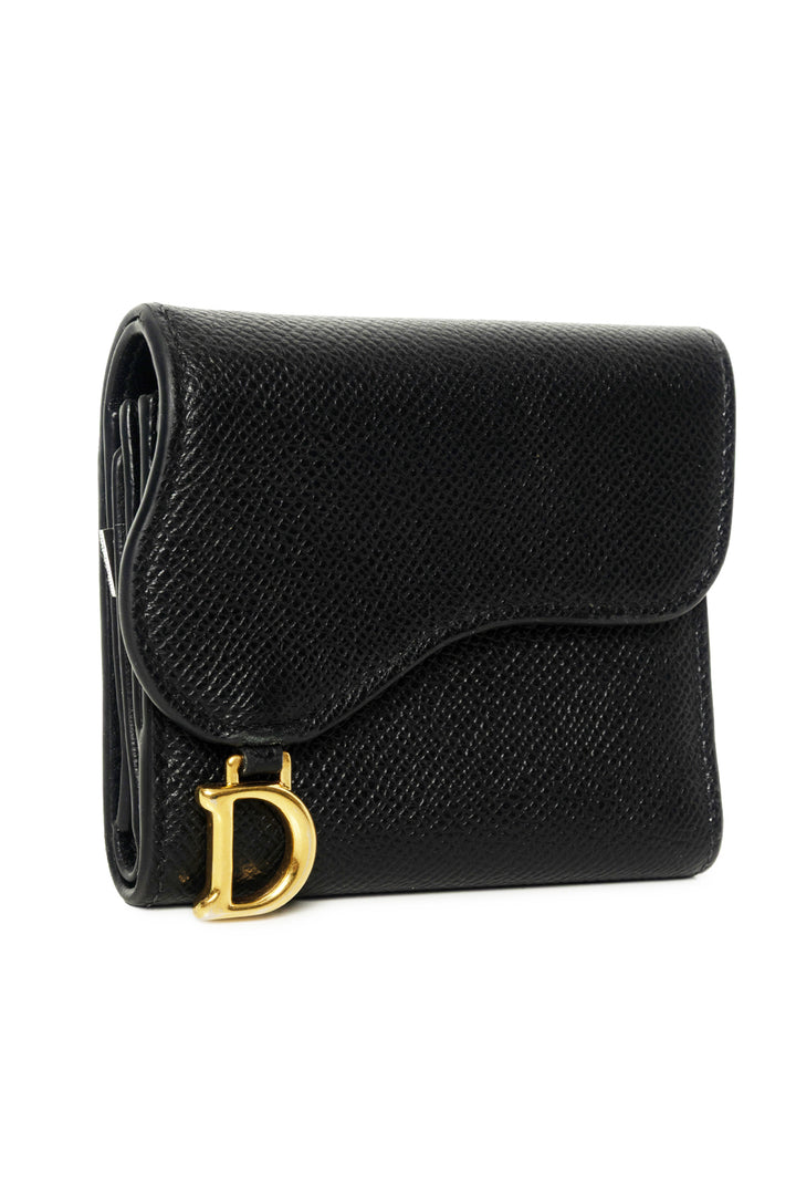 Dior Grained Calfskin Saddle Lotus Wallet
